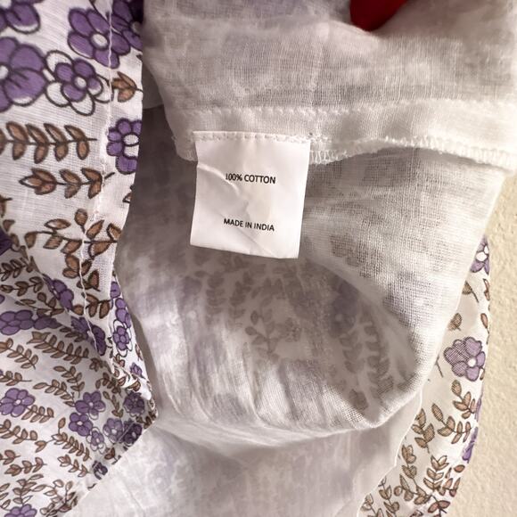 Daughters of India Binita Mini Dress Violet Floral Boho Cotton XS NWT - Picture 12 of 16